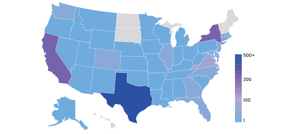 Baker Botts Alumni United States Map